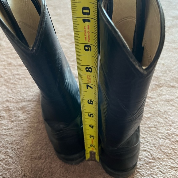 Justin Boots Black Leather Western Boots - Picture 3 of 11